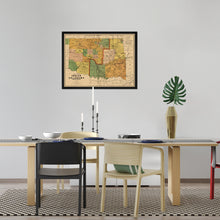 Load image into Gallery viewer, Digitally Restored and Enhanced 1892 Indian and Oklahoma Territories Map - Framed Vintage Oklahoma Map - Old Map of Oklahoma State Poster - Indian Territory Map &amp; Oklahoma Map Poster

