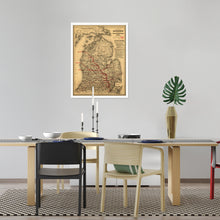 Load image into Gallery viewer, Digitally Restored and Enhanced 1886 Michigan Map Poster - Framed Vintage Map of Michigan Wall Art - Old State of Michigan Map Print - Vintage Michigan Map Showing Toledo &amp; Ann Arbor
