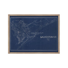 Load image into Gallery viewer, Digitally Restored and Enhanced 1935 Map of Galveston Texas - Framed Vintage Poster Map of Texas - Old Galveston County Texas Map - Restored Historic Galveston Wall Art Blueprint
