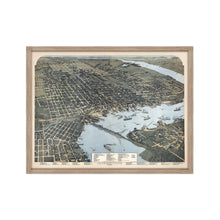 Cargar imagen en el visor de la galería, Digitally Restored and Enhanced 1893 Jacksonville Florida Map - Framed Vintage Jacksonville Wall Art - History Map of Jacksonville Florida - Old Bird&#39;s Eye View Map of Jacksonville FL
