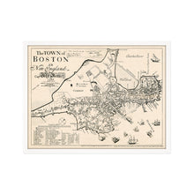 Cargar imagen en el visor de la galería, Digitally Restored and Enhanced 1722 Boston Massachusetts Map -Framed Vintage Boston Poster - History Map of Boston Framed Wall Art - Old Map of The Town of Boston in New England
