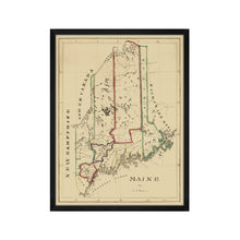 Load image into Gallery viewer, Digitally Restored and Enhanced 1820 Map of Maine Poster - Framed Vintage Maine Map Print - Old Maine Wall Art - Restored State of Maine Map Poster - Historic ME Map Art
