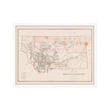 Load image into Gallery viewer, Digitally Restored and Enhanced 1879 Montana Map Poster - Framed Vintage Montana Poster - History Map of Montana Wall Art - Restored Montana State Map Territory from Official Records
