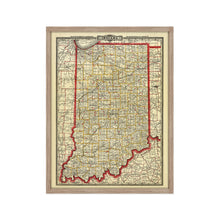 Load image into Gallery viewer, Digitally Restored and Enhanced 1888 Indiana Map Poster - Framed Vintage Map of Indiana - Restored Indiana State Map Print - Old Township &amp; Rail Road Map of Indiana Wall Art
