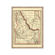 Cargar imagen en el visor de la galería, Digitally Restored and Enhanced 1896 Idaho Map Poster - Framed Vintage Idaho Wall Art - Old Idaho State Map - Historic Idaho Wall Map - Township &amp; Railroad Map of Idaho Poster

