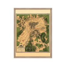Load image into Gallery viewer, Digitally Restored and Enhanced 1863 Gettysburg Map Poster - Framed Vintage Gettysburg Battlefield Map Wall Art - History Map of The Battle of Gettysburg Pennsylvania
