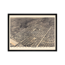 Load image into Gallery viewer, Digitally Restored and Enhanced 1887 Map of Austin Texas Poster - Framed Vintage Austin Texas Wall Art - Old City of Austin Texas Map - Bird&#39;s Eye View of Austin TX Map History
