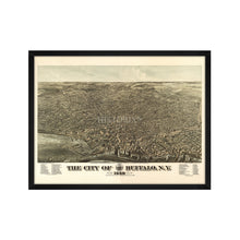 Cargar imagen en el visor de la galería, Digitally Restored and Enhanced 1880 Buffalo New York Map - Framed Vintage City of Buffalo Wall Art - History Map of Buffalo NY - Bird&#39;s Eye View of  Buffalo New York Poster
