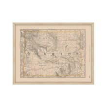 Load image into Gallery viewer, Digitally Restored and Enhanced 1891 Wyoming Map Poster - Framed Vintage Wyoming Map - Restored Wyoming State Map Print - History Map of Wyoming Poster - Old Wyoming Wall Art
