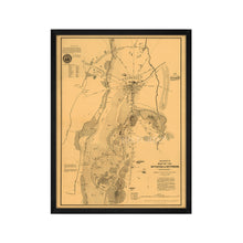 Cargar imagen en el visor de la galería, Digitally Restored and Enhanced 1863 Gettysburg Map - Framed Vintage Pennsylvania Map Print - Old Pennsylvania Wall Art - Restored Gettysburg Battlefield Map of Pennsylvania Poster
