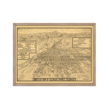 Load image into Gallery viewer, Digitally Restored and Enhanced 1909 Map of Colorado Springs - Framed Vintage Colorado Map Poster - Old Colorado Wall Art - Historic Bird&#39;s Eye View Map of Colorado Springs CO
