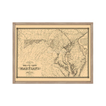 Load image into Gallery viewer, Digitally Restored and Enhanced 1841 Maryland Map Poster - Framed Vintage Maryland State Map - Historic Maryland Wall Art - Old Map of Maryland Poster - Restored Map of Maryland State

