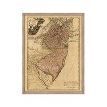 Cargar imagen en el visor de la galería, Digitally Restored and Enhanced 1777 New Jersey Map - Framed Vintage Map of New Jersey - Historic NJ Map - Old Province of New Jersey Wall Map Divided Into East &amp; West Wall Art Poster
