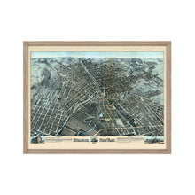 Load image into Gallery viewer, Digitally Restored and Enhanced 1874 Map of Syracuse New York - Framed Vintage Syracuse NY Map - Old Syracuse Wall Art - Bird&#39;s Eye View of Syracuse New York Map History
