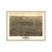 Load image into Gallery viewer, Digitally Restored and Enhanced 1880 Rochester Map - Framed Vintage New York Poster - History Map of Rochester NY Wall Art - Old New York Map - Bird&#39;s Eye View of Rochester NY Map
