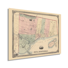 Load image into Gallery viewer, Digitally Restored and Enhanced 1863 Montreal Quebec Canada Map Poster - Vintage Montreal Wall Art - Old Quebec Province Map - Historic Montreal Canada Map - History Map of Montreal Canada
