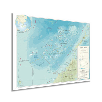 Digitally Restored and Enhanced 2015 Spratly Islands Map Poster - Spratly Islands in the South China Sea Map Print - Map of Spratly Islands Wall Art