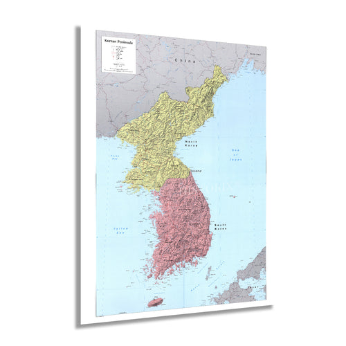 Digitally Restored and Enhanced 1986 Korean Peninsula Map - Vintage Map of Korean Peninsula Wall Art - Old Korea Map Poster - History Map of Korea Poster