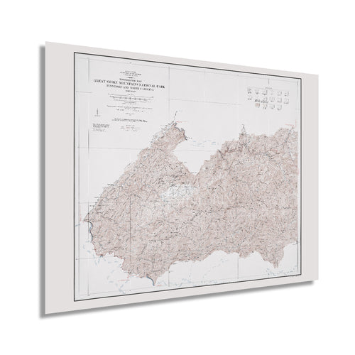 Digitally Restored and Enhanced 1978 Great Smoky Mountains Map - Western Topographic Map of Great Smoky Mountains National Park Tennessee & North Carolina