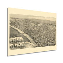 Load image into Gallery viewer, Digitally Restored and Enhanced 1889 Wilkes-Barre Pennsylvania Map - Vintage Wilkes Barre PA Wall Art - Old Wilkes-Barre Map Poster - Historic Bird&#39;s Eye View Map of Wilkes Barre Pennsylvania

