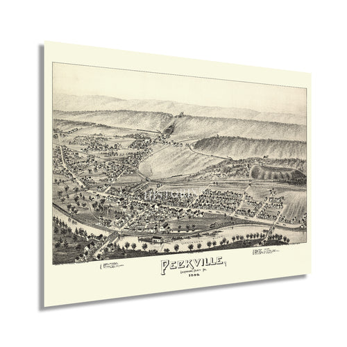 Digitally Restored and Enhanced 1892 Peckville Pennsylvania Map -  Old Map of Peckville Pennsylvania Wall Art - Peckville Lackawanna County PA Map Poster