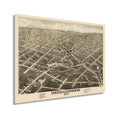 Digitally Restored and Enhanced 1875 Gloversville New York Map - Vintage Map of Gloversville NY Wall Art Poster - History Map of Gloversville New York