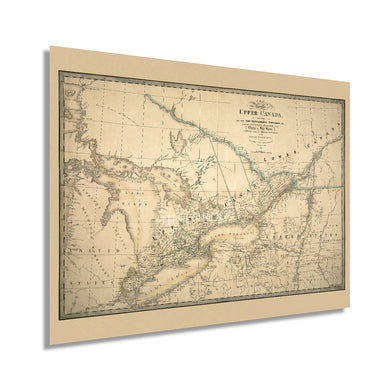 Digitally Restored and Enhanced 1836 Upper Canada Map Poster - Vintage Map of Canada - History Map of Upper Canada Province Settlements & Townships