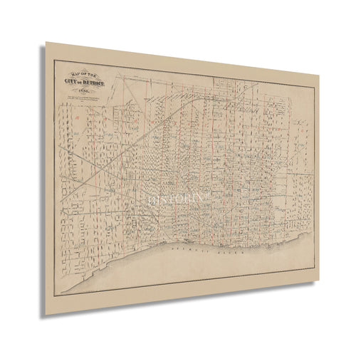 Digitally Restored and Enhanced 1886 Detroit Michigan Map - Vintage Detroit Map Poster - Old Wayne County Map of Michigan - History Map of Detroit Wall Art - Historic City of Detroit Michigan Map Poster