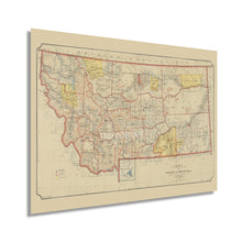 Load image into Gallery viewer, Digitally Restored and Enhanced 1897 Montana Map Poster - Vintage Montana Poster - Old State Map of Montana Wall Art - Billings Montana Map History
