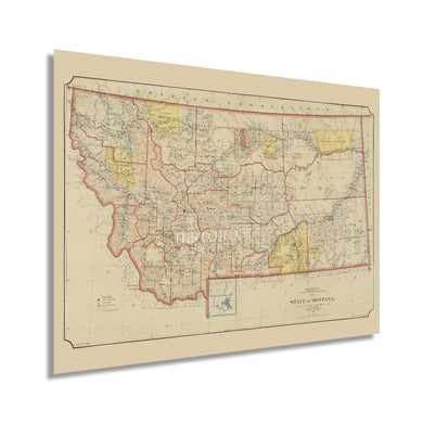 Digitally Restored and Enhanced 1897 Montana Map Poster - Vintage Montana Poster - Old State Map of Montana Wall Art - Billings Montana Map History