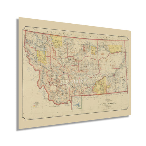 Digitally Restored and Enhanced 1897 Montana Map Poster - Vintage Montana Poster - Old State Map of Montana Wall Art - Billings Montana Map History