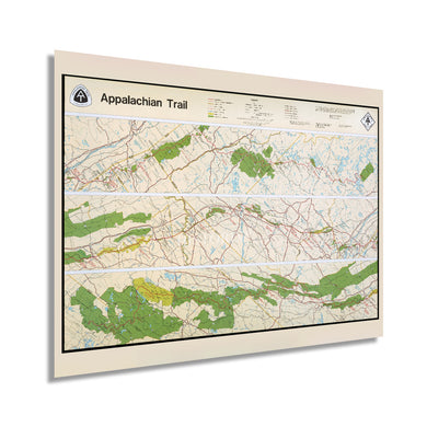 Digitally Restored and Enhanced 1981 Map of the Appalachian Trail - Old Appalachian National Scenic Trail Map - History Map of Appalachian Trail Wall Art