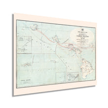 Load image into Gallery viewer, Digitally Restored and Enhanced 1903 Hawaii Samoan Islands &amp; Guam Map - Post Route Map of the Territory of Hawaii Samoa Islands &amp; Island of Guam Wall Art
