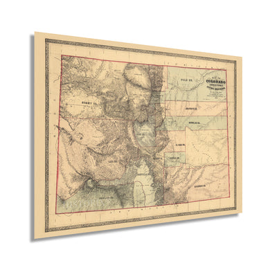 Digitally Restored and Enhanced 1862 Colorado Territory Map - Vintage Map of Colorado Wall Art - Old Colorado Map Poster - Historic Colorado Wall Map Embracing The Central Gold Region