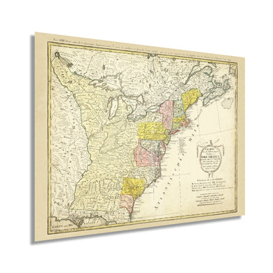 Digitally Restored and Enhanced 1784 North America Map of United States - Vintage United States Map Wall Art - Historic Map of North America Poster - Vereinigte Staaten von Nord-America Old History Map