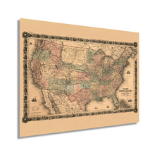 Load image into Gallery viewer, Digitally Restored and Enhanced 1861 United States Military Map - Vintage Map of the United States Wall Art - Civil War of USA Map History - Old United States Map Poster - Colton&#39;s US Civil War Map

