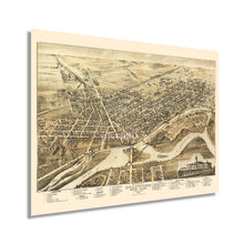 Cargar imagen en el visor de la galería, Digitally Restored and Enhanced 1875 Vintage Brantford Canada Map Poster - Vintage Brantford Ontario Canada Map - Old Bird&#39;s Eye View Map of Brantford Wall Art
