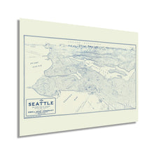 Cargar imagen en el visor de la galería, Digitally Restored and Enhanced 1925 Map of Seattle Washington - Vintage Map of Seattle Wall Art - Seattle Vintage Poster - Bird&#39;s Eye View of Seattle Wall Map - Portion of City and Vicinity
