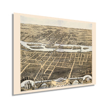 Load image into Gallery viewer, Digitally Restored and Enhanced 1869 Batavia Illinois Map - Old Map of Batavia IL Wall Art Poster - Batavia City Kane County State of Illinois Map History

