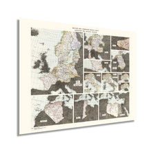 Cargar imagen en el visor de la galería, Digitally Restored and Enhanced 1945 Battles and Campaigns: World War II European and African Theater Map - Vintage World War II Map - Old World War 2 Poster - Historic WW2 Map Wall Art

