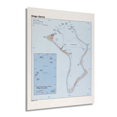 Digitally Restored and Enhanced 1980 Diego Garcia Map - Diego Garcia Wall Art - Restored Diego Garcia Poster - Diego Garcia Island British Indian Ocean Territory Map Print