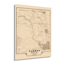 Load image into Gallery viewer, Digitally Restored and Enhanced 1872 Dakota Territory Map - Vintage Map of South Dakota - Old North Dakota Map Poster - Historic Dakota Territory Wall Art - Sectional History Map of Dakota Territory
