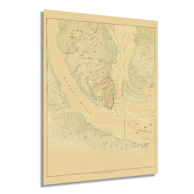 Digitally Restored and Enhanced 1780 Map of the Investiture of Charleston South Carolina by the English Army - Vintage Map Wall Art - Charleston History Map Showing The Position of Each Corps
