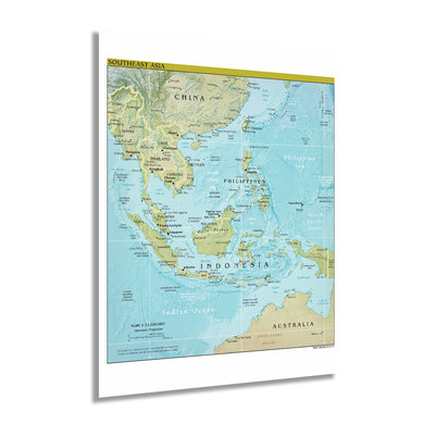 Digitally Restored and Enhanced 2021 Southeast Asia Map - South East Asia Map - SE Asia Map Print - Map of Southeast Asia Poster