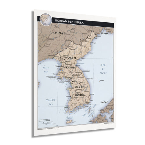 Digitally Restored and Enhanced 2011 Korean Peninsula Map Poster - Map of Korea Poster - Map of Korean Peninsula Wall Art - Large Korea Wall Art Print