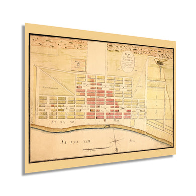 Digitally Restored and Enhanced 1796 Map of Savannah Georgia - Vintage Savannah GA Wall Art - Historic Savannah Map Poster - Old Savannah Georgia Map - Restored Plan of The City of Savannah Poster