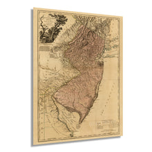 Load image into Gallery viewer, Digitally Restored and Enhanced 1777 Map of New Jersey State - New Jersey Vintage Map - Province of New Jersey Divided Into East and West - New Jersey Wall Art - Old Map of New Jersey
