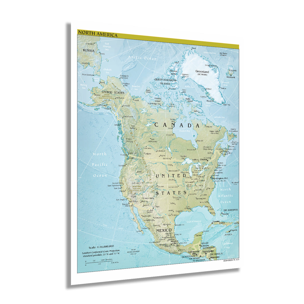 Digitally Restored and Enhanced 2021 North America Map - 18x24 Inch Map of North America Wall Art - Mapa de America - North America Wall Map - Map of North America Poster