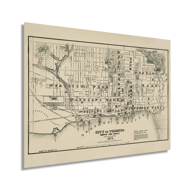 Digitally Restored and Enhanced 1873 Toronto Ontario Canada Map Poster - Vintage Map of Toronto Canada - History Map of Ontario - Old Ontario Canada Map