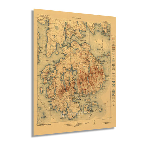 Digitally Restored and Enhanced 1922 Acadia National Park Map - Vintage Map Acadia National Park Wall Art - Vintage National Park Poster Acadia Maine United States - Acadia National Park Print